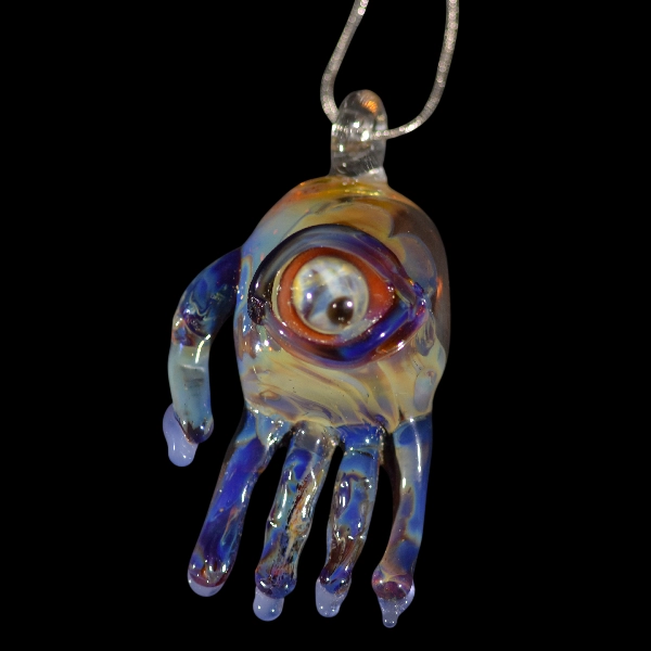 Pendentif en verre - Khamsa 2