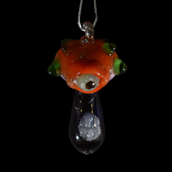 Pendentif en verre - mushroom attak