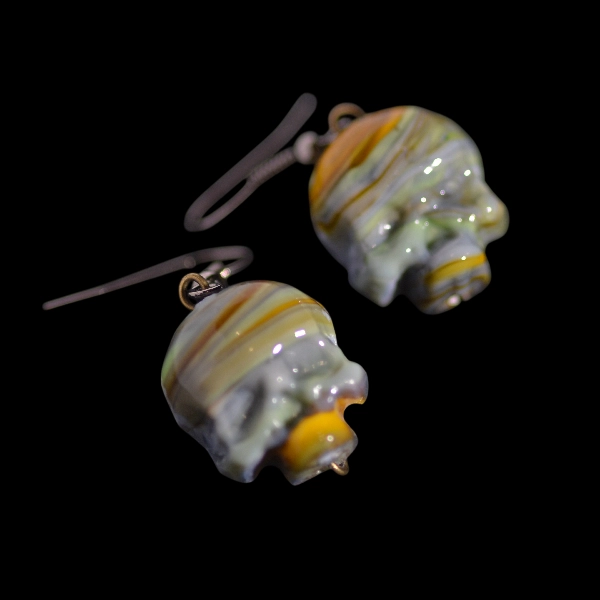 boucles d'oreilles crâne grisgris