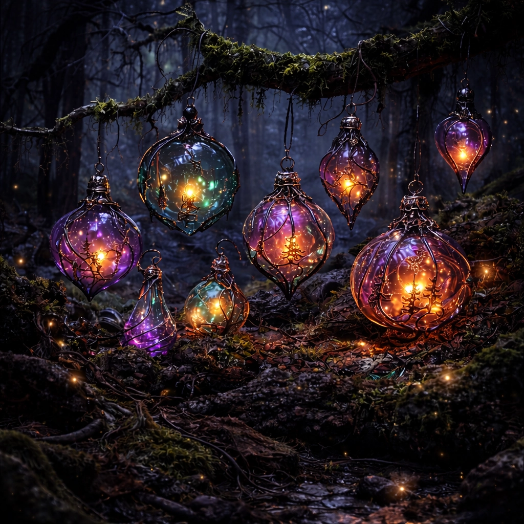 Boules de Noël et ornements en verre