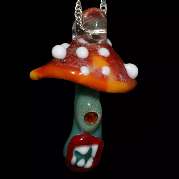 Pendentif en verre soufflé fait main - Mushroom eyes