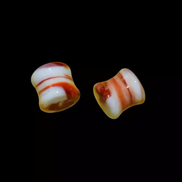 Écarteur en verre rouge blanc twist