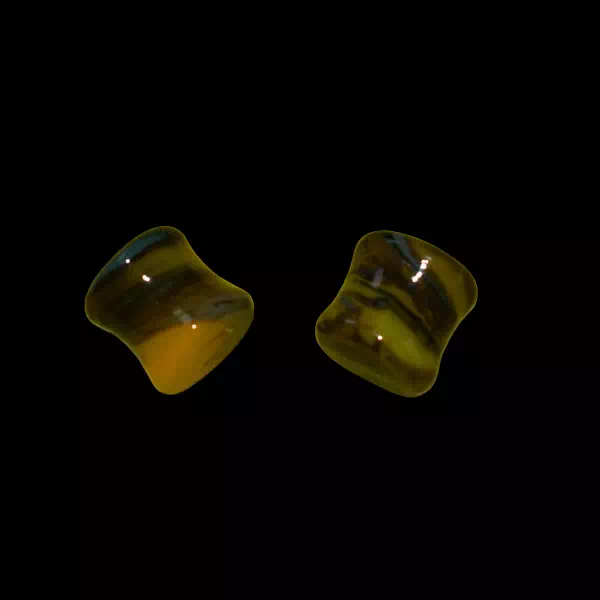 Écarteur en verre jaune vert twist