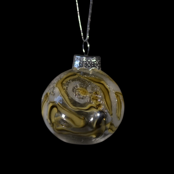 boules de Noël en verre - or et flocon