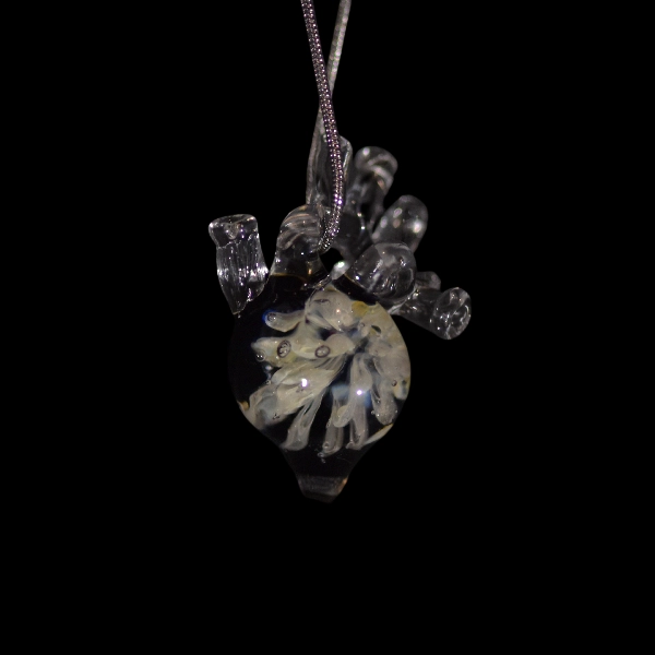 Pendentif en verre - coeur de pistil