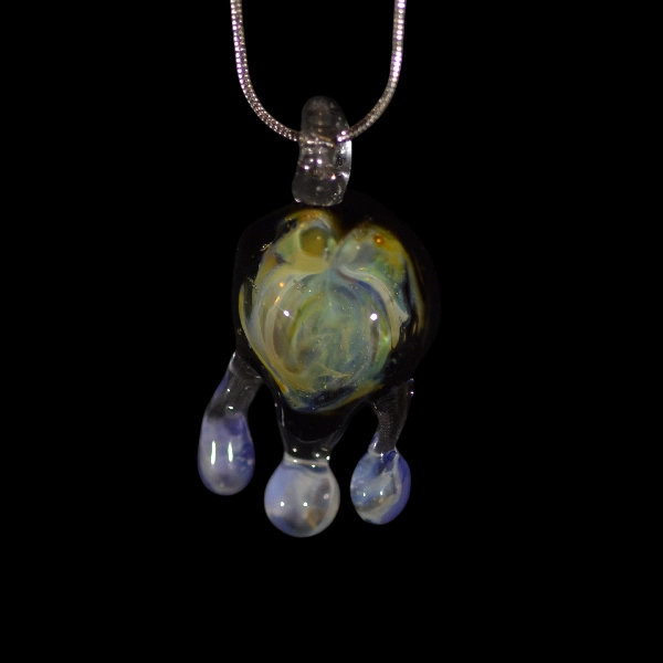 Pendentif en verre - coeur goutte
